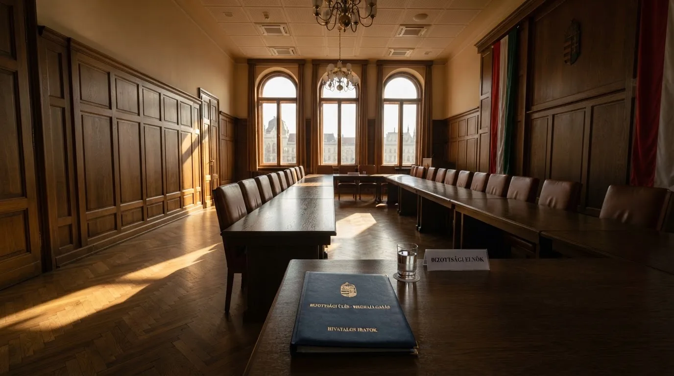 Üres tárgyalóterem faburkolattal, reggeli fényben — ingyen rulett magyarországon